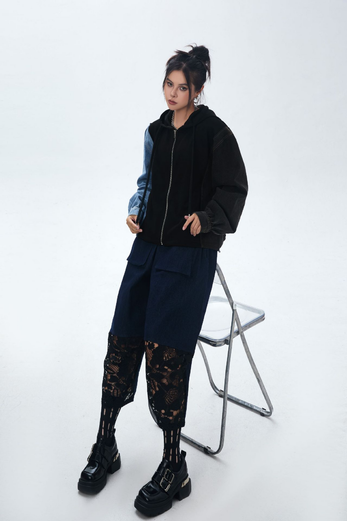 Lace Patchwork Wide Pants