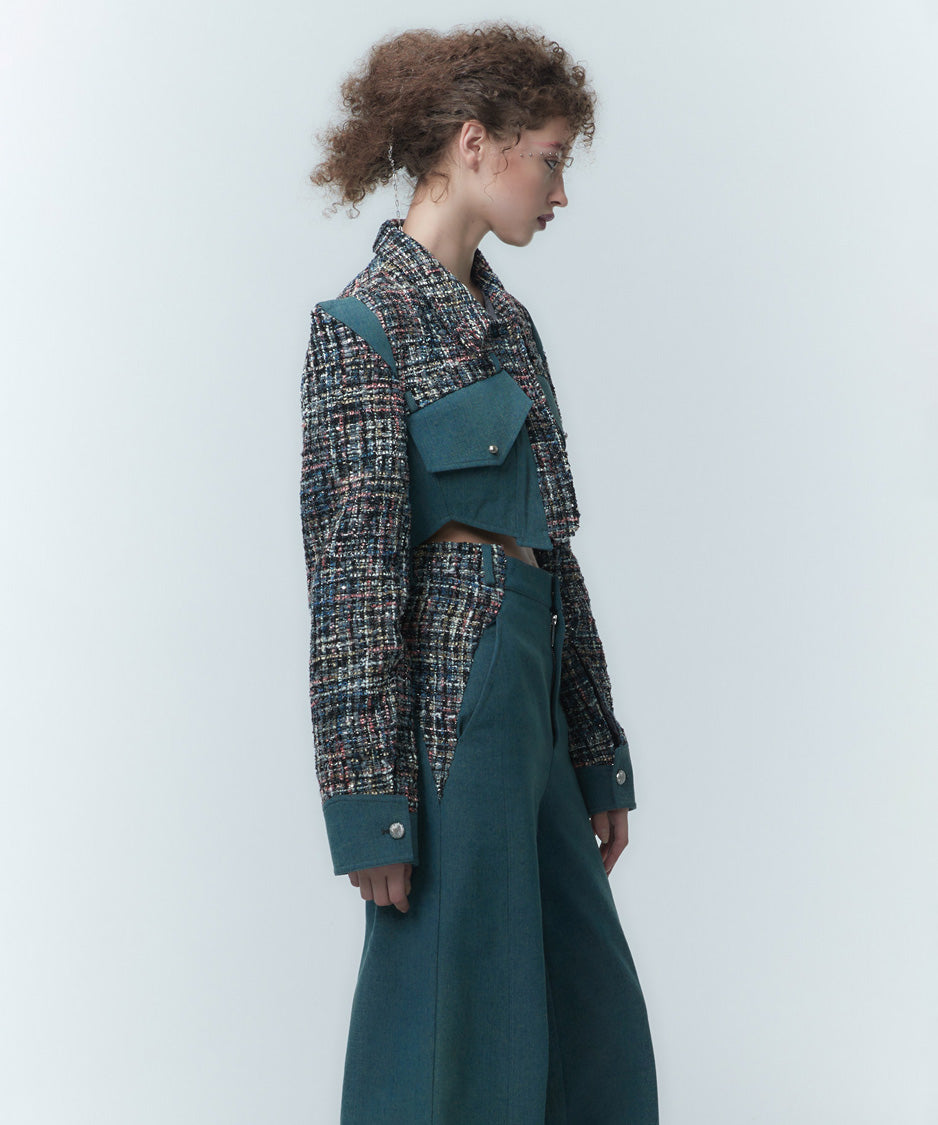 Tweed Crop Frame Jacket