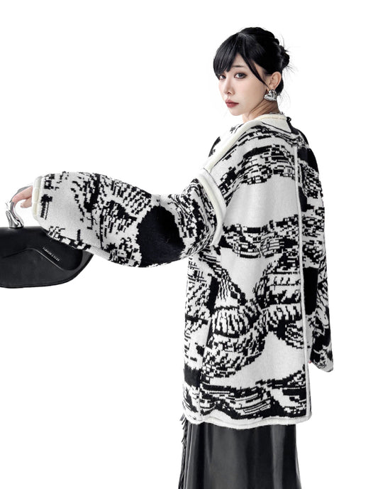 Graphic Knit Cardigan