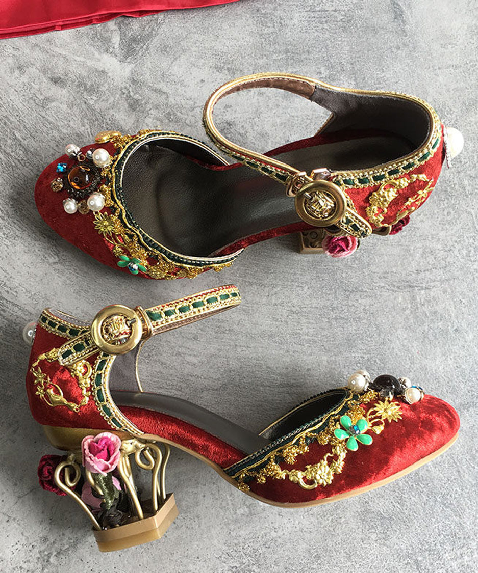 Rose Cage Heel Jewel Pumps