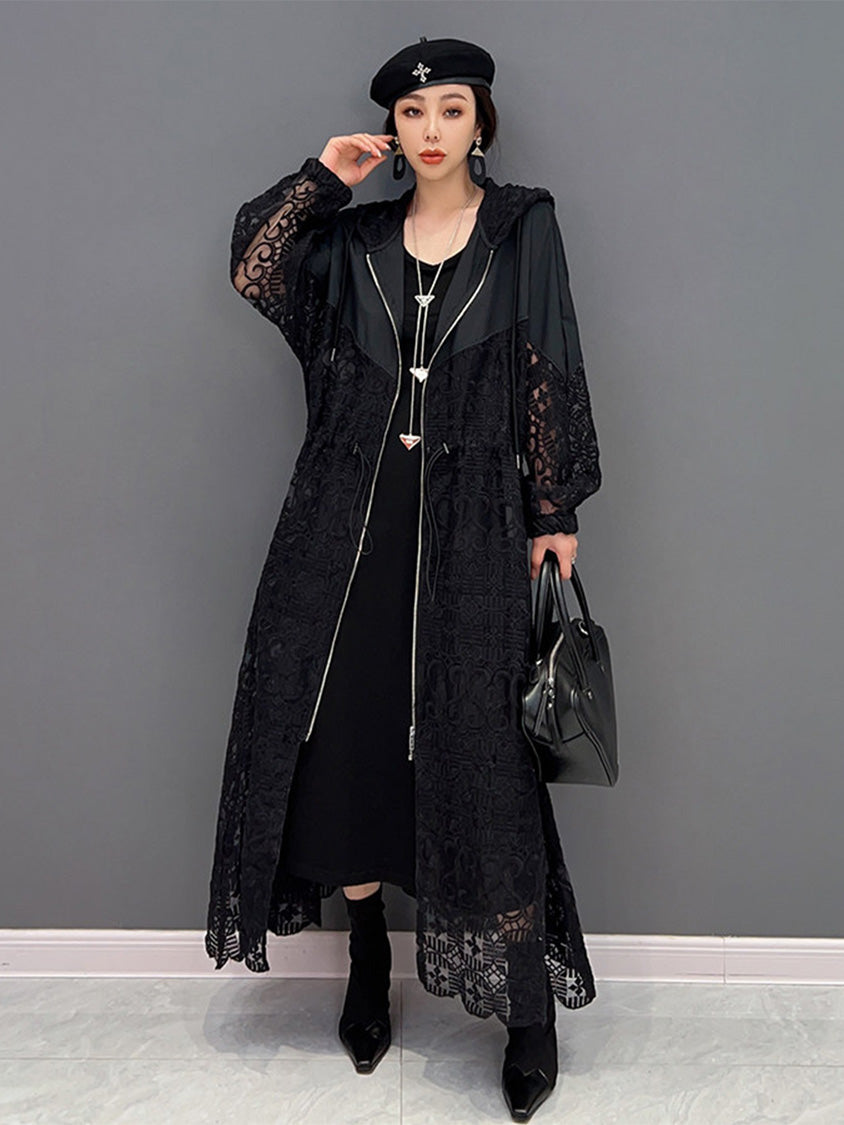 Lace Shade Zip Hoodie