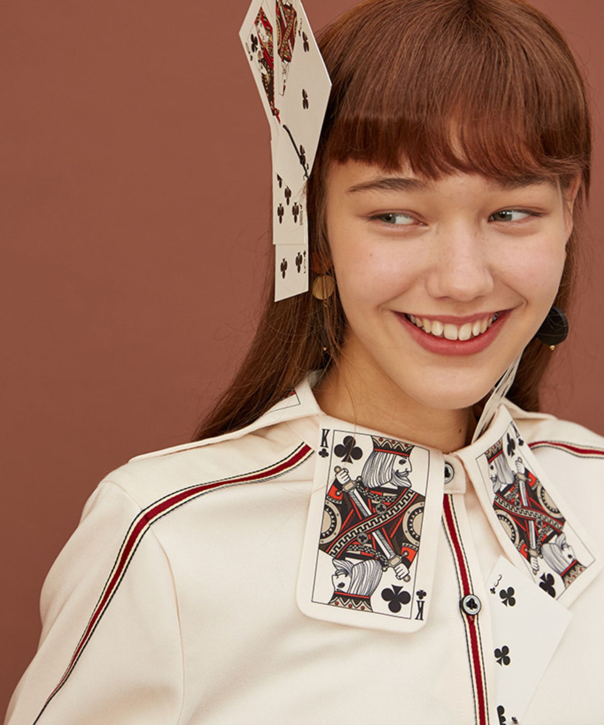 Card Collar Trimmed Blouse