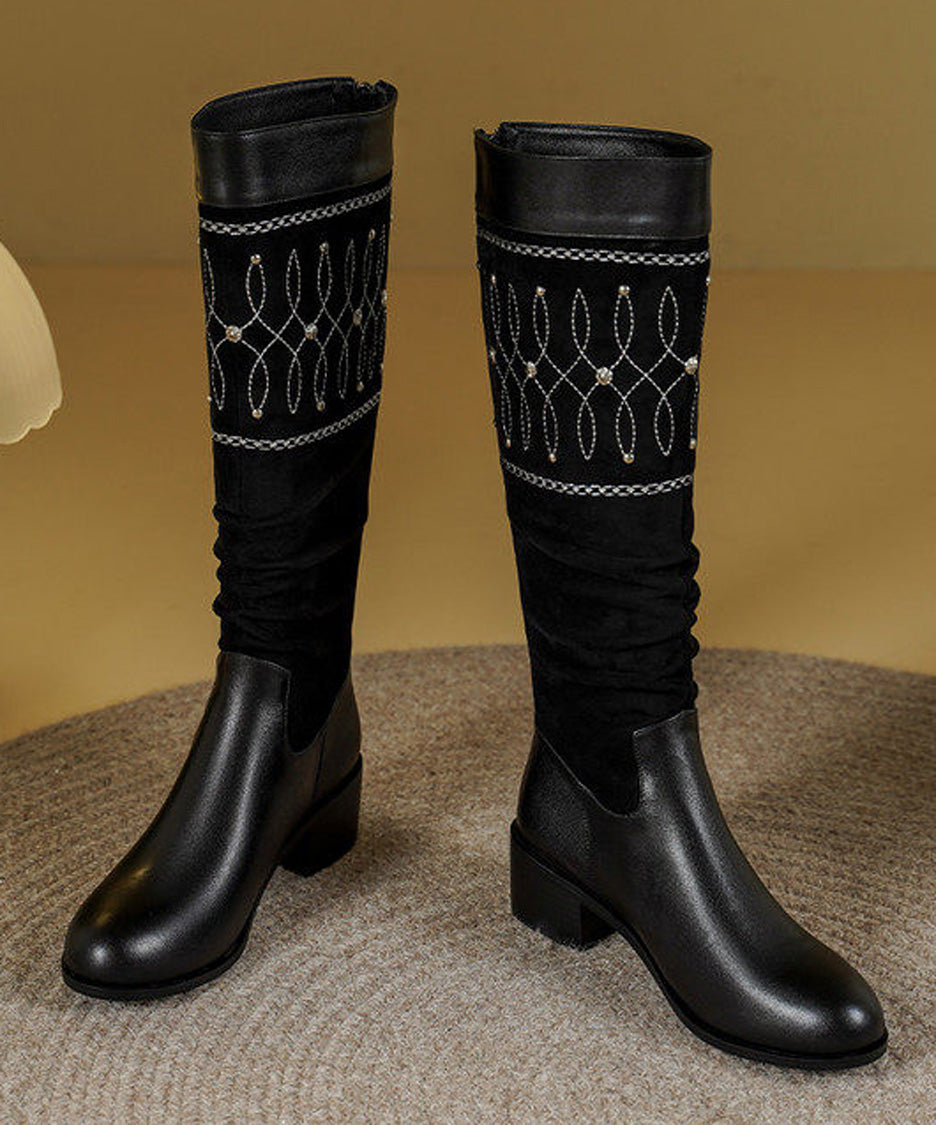 Ornament Embroidered Tall Boots