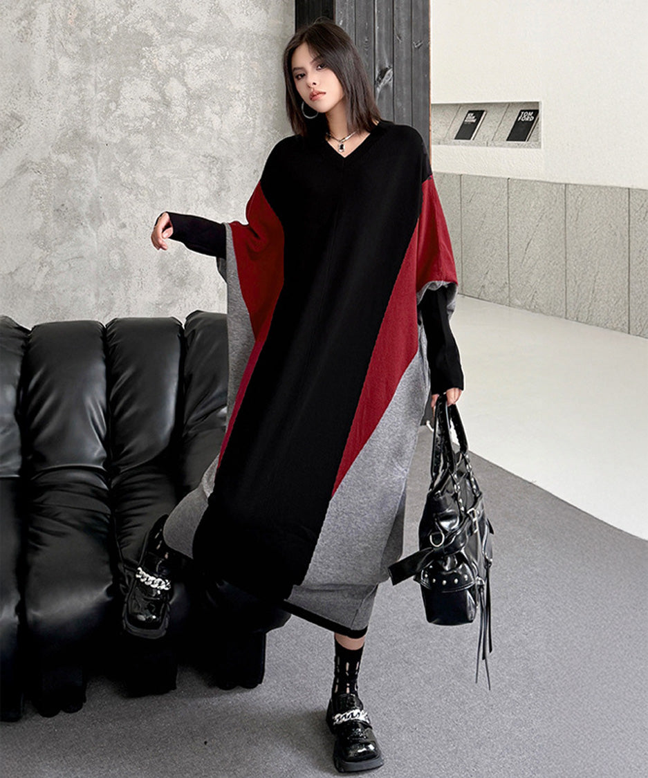 Panel Knit Long Dress