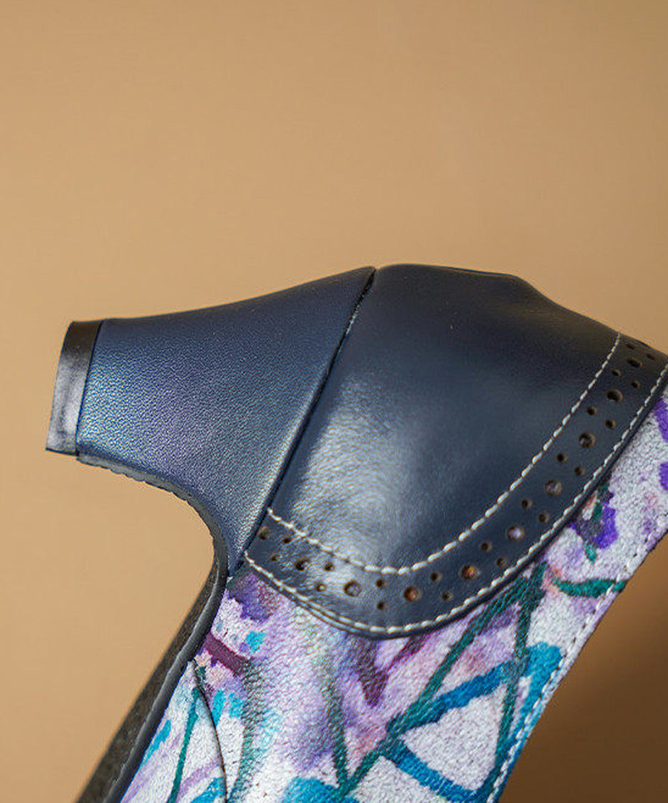 Watercolor Brogue Heel Shoes