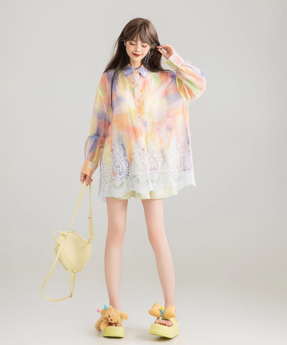 Watercolor Lace Blouse