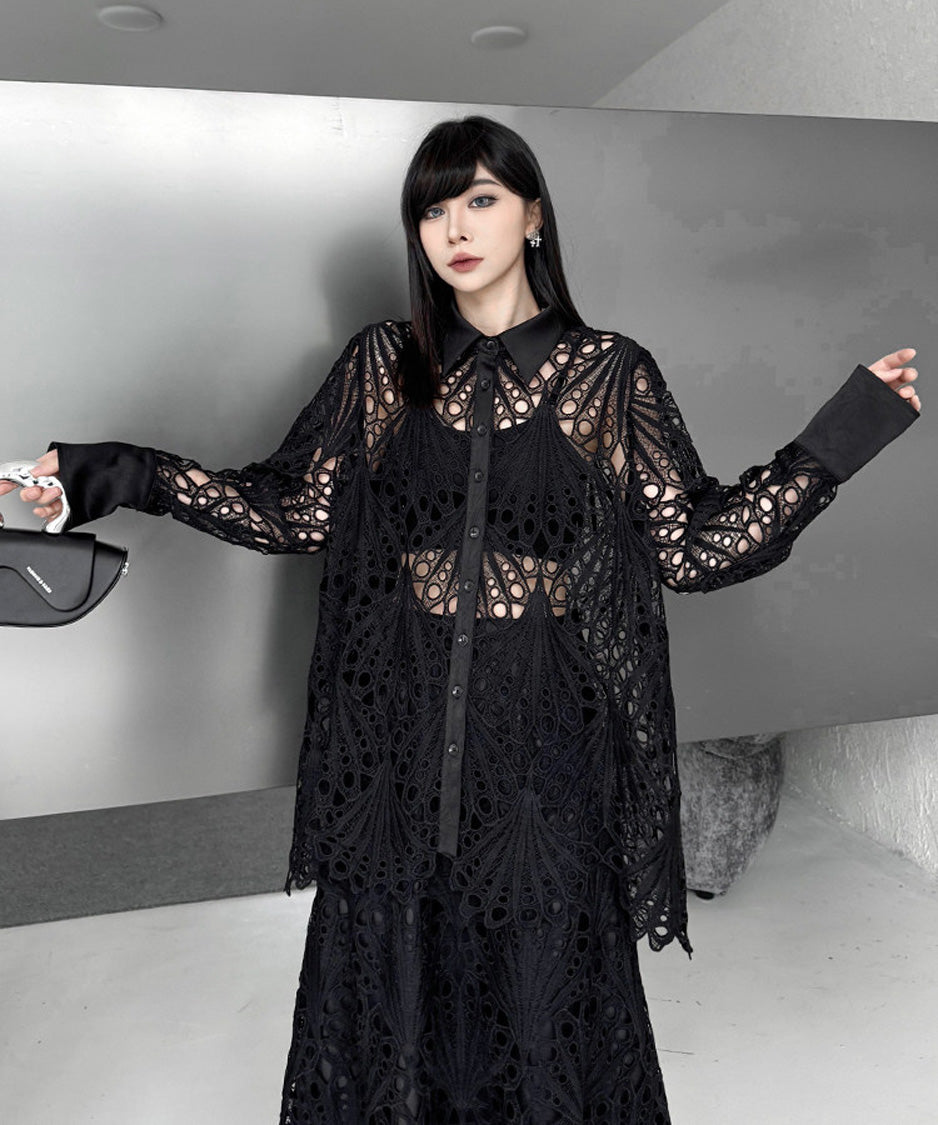 Lace Layer Blouse＆Skirt Co-ord
