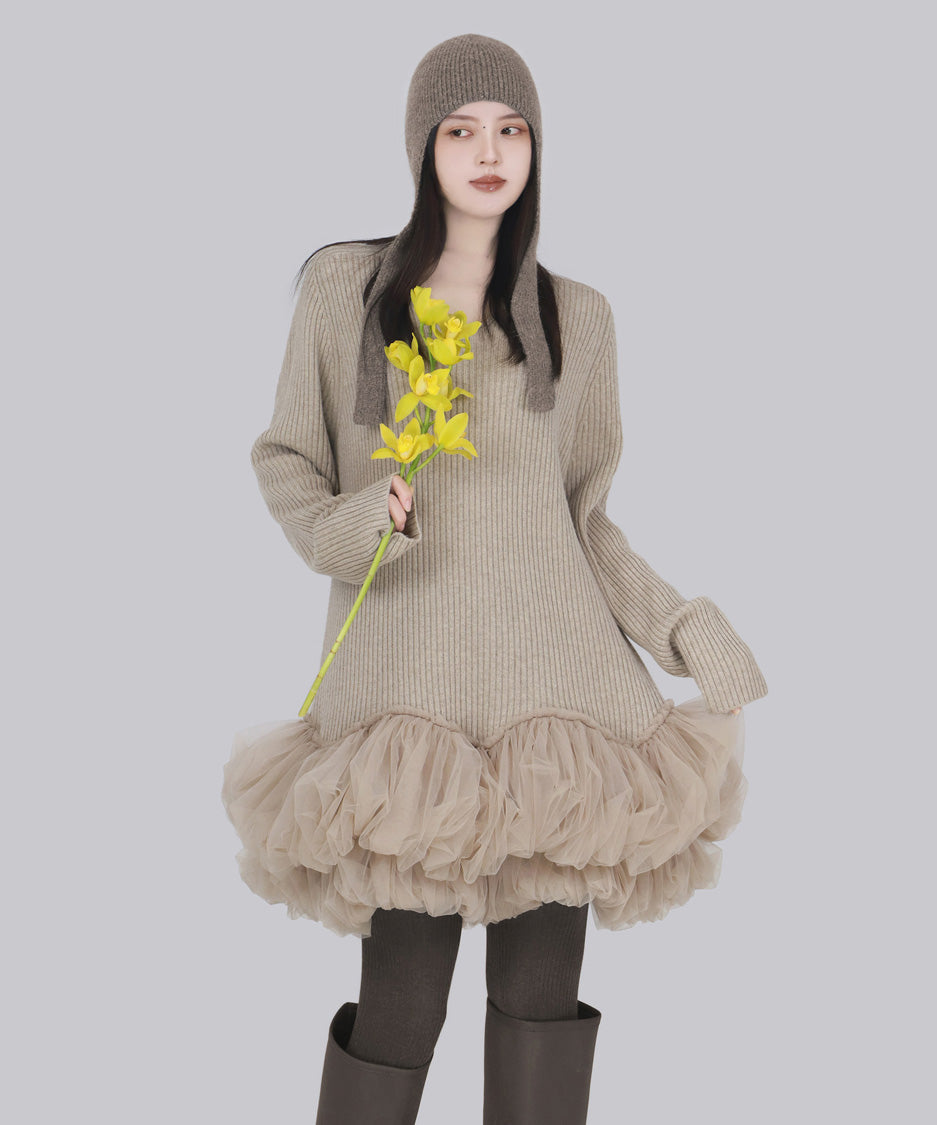 Meringue Veil Hem Dress