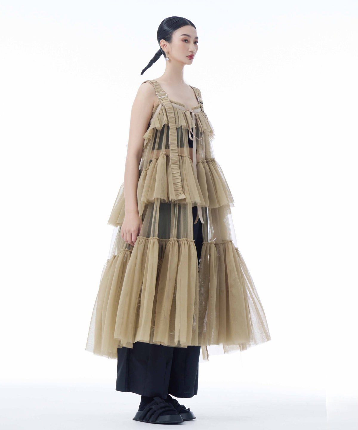 Tulle Tiered Camisole Layer Top