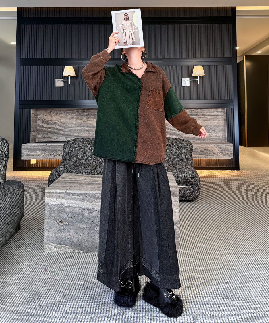Split Panel Collar Shirt
