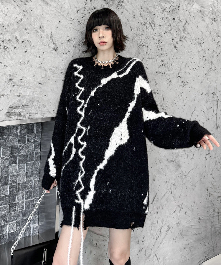 Zigzag Brush Knit Top
