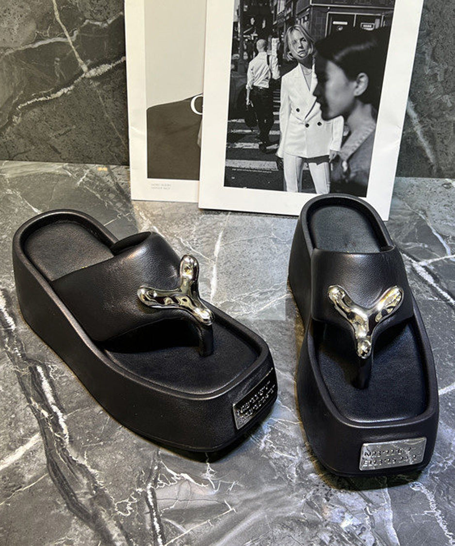Metal Flow Platform Sandal