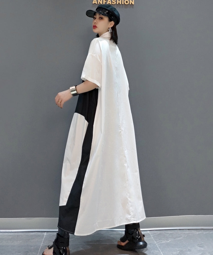 Monotone Graphic Shirt Dress
