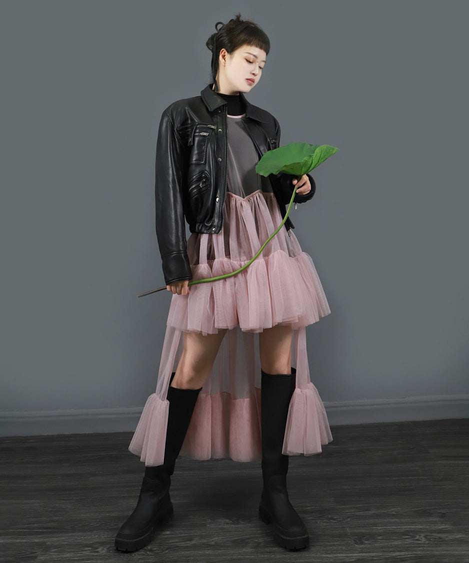 Sheer Cascade Dress