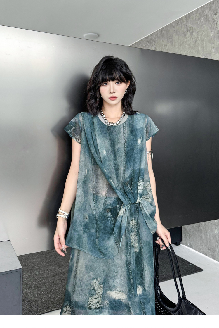 Floating Dye Top & Skirt Co-ord