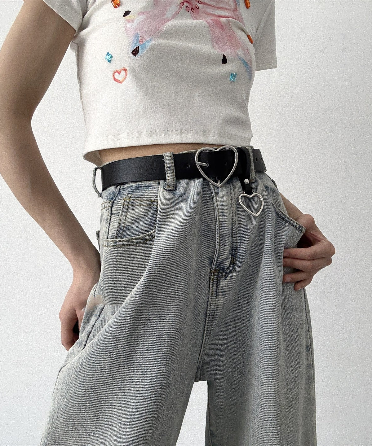 Heart Buckle Charm Belt