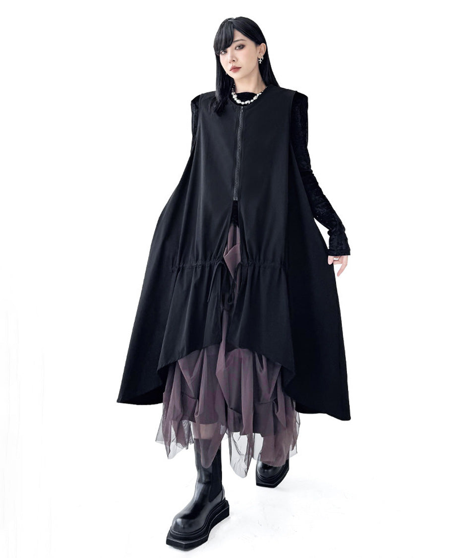 Zip Front Volume Layered Vest
