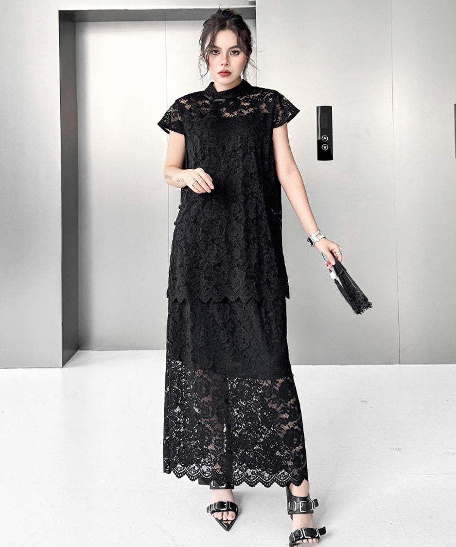 Bloom Collar Top＆Skirt Co-ord
