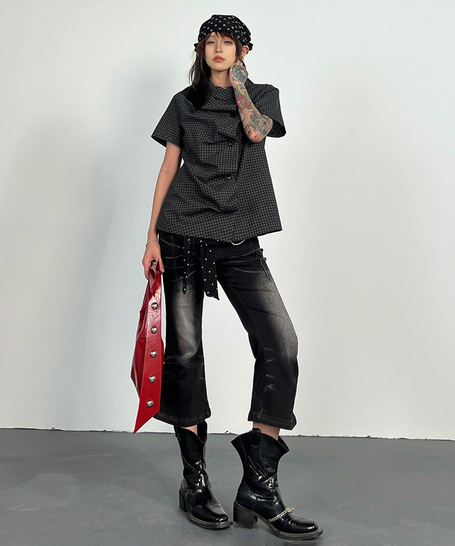 Grid Fold Blouse