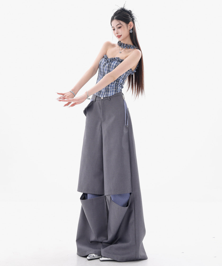 Zip Panel Layer Wide Pants
