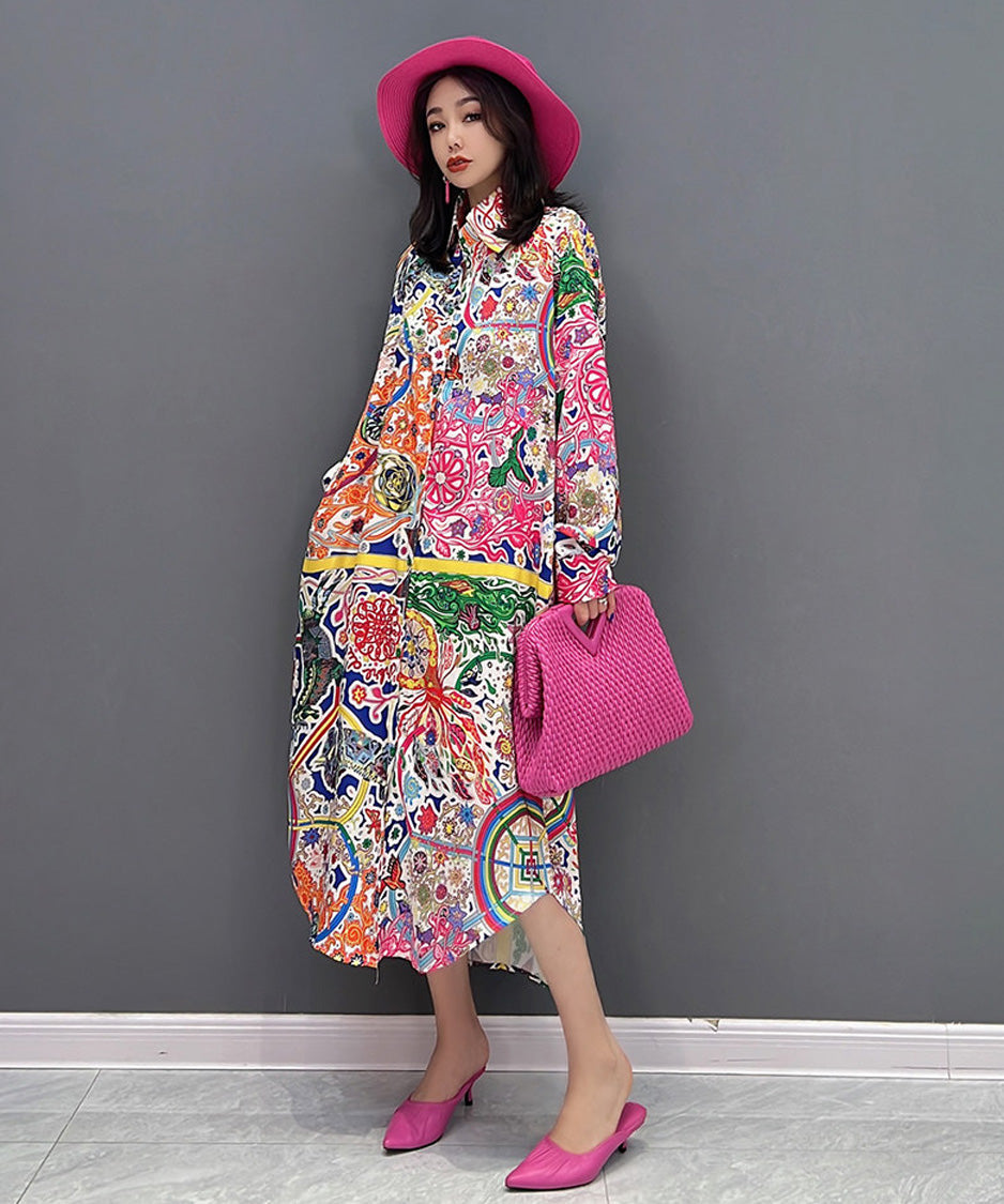 Kaleido Patch Shirt Dress