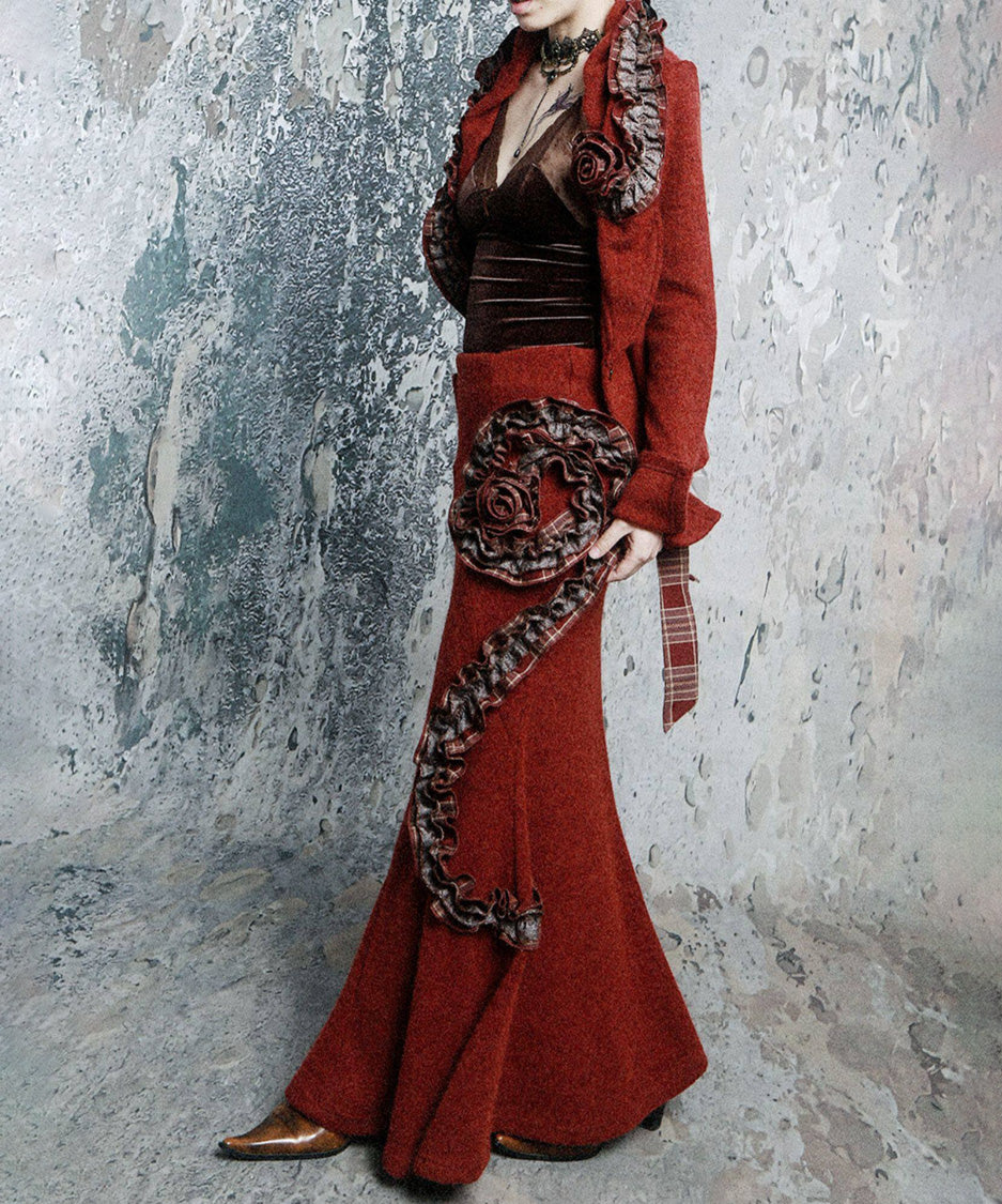 Rose Ruffle Mermaid Skirt
