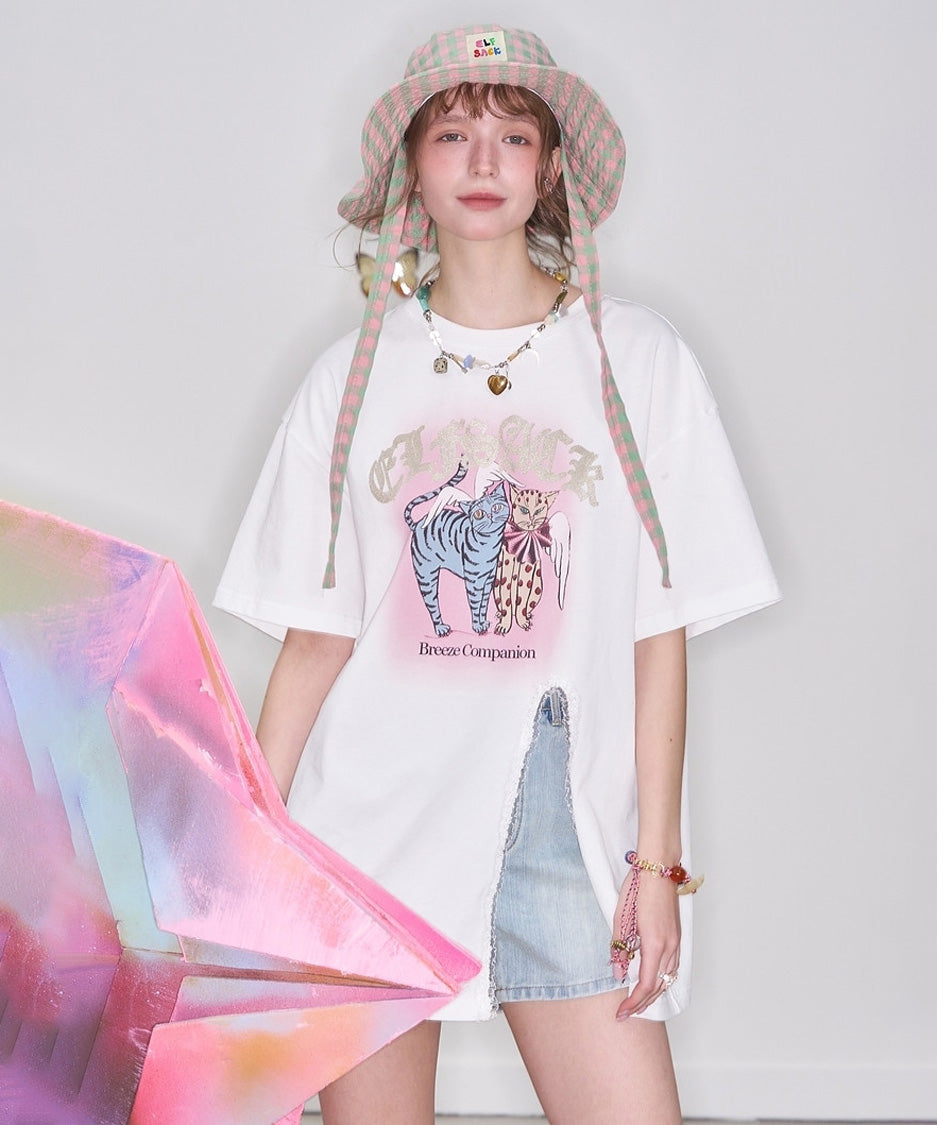 Cat Patch Graphic Top