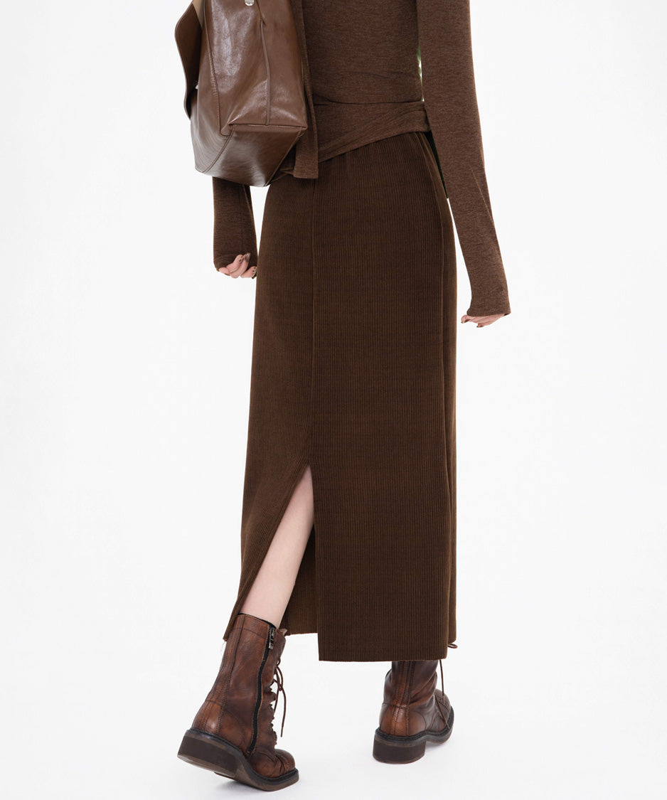 Corduroy Straight Maxi Skirt