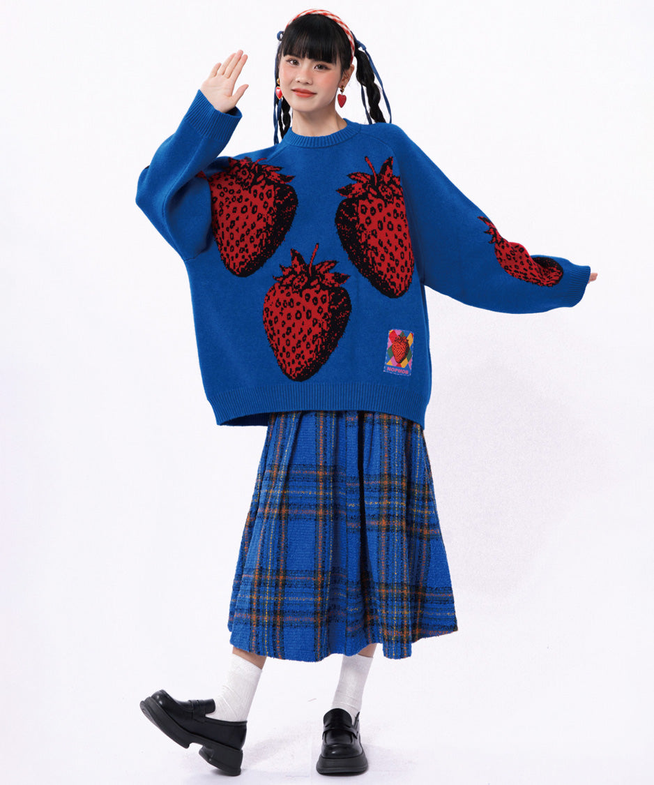 Strawberry Graphic Knit Sweater