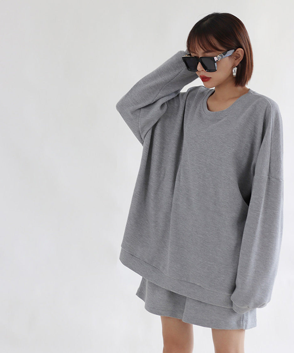 Waffle Relaxed Shorts Set