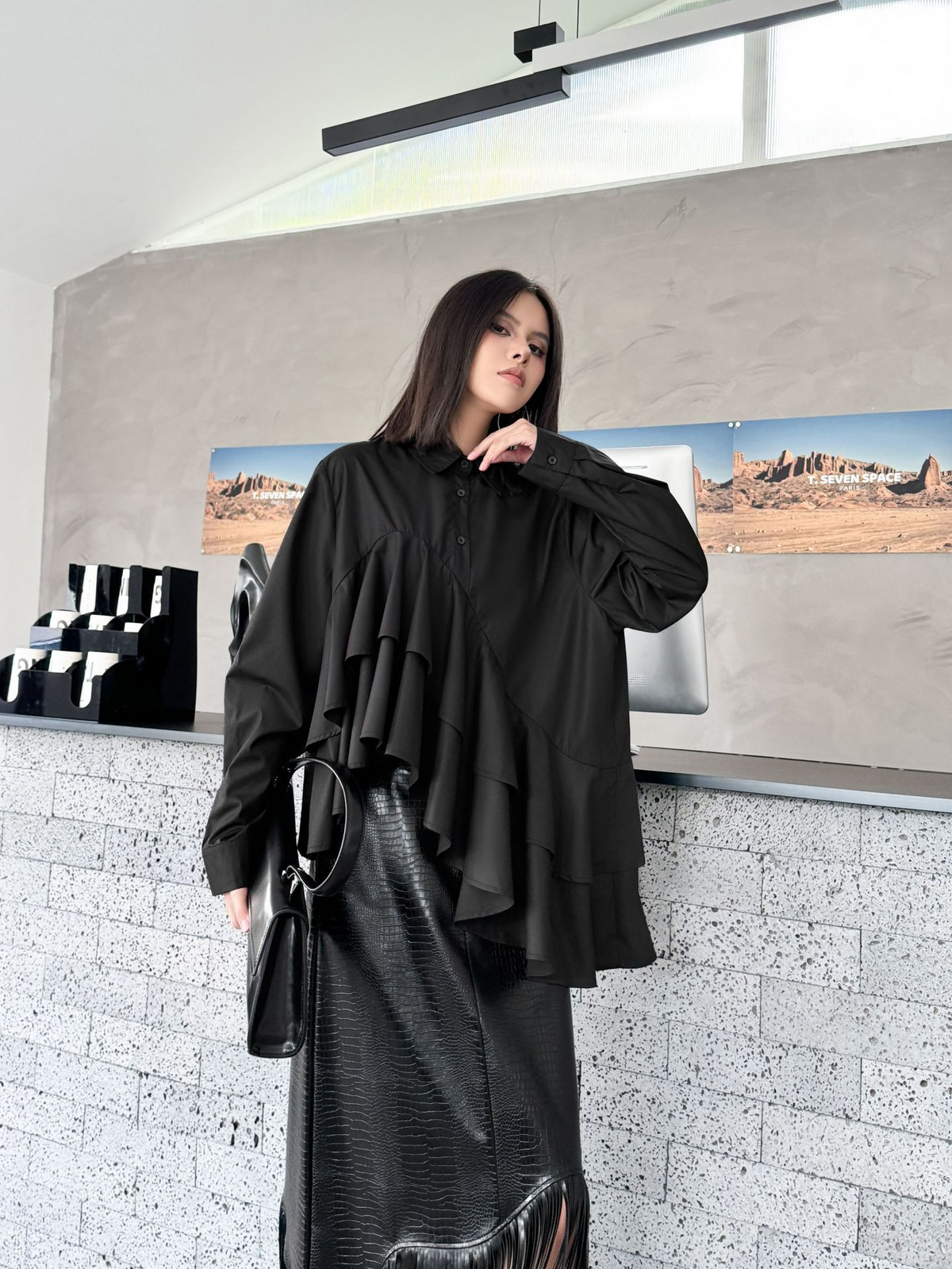 Cascade Layer Frill Blouse