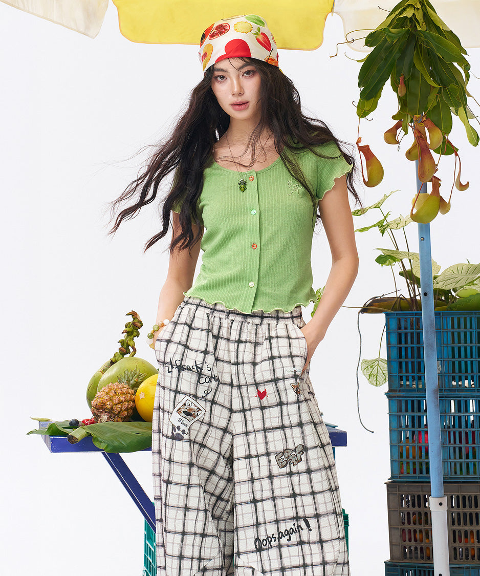Mellow Rib Button Top