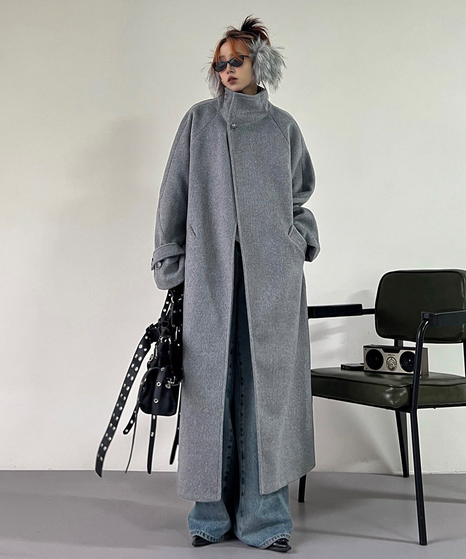 Long Soft Collarless Coat