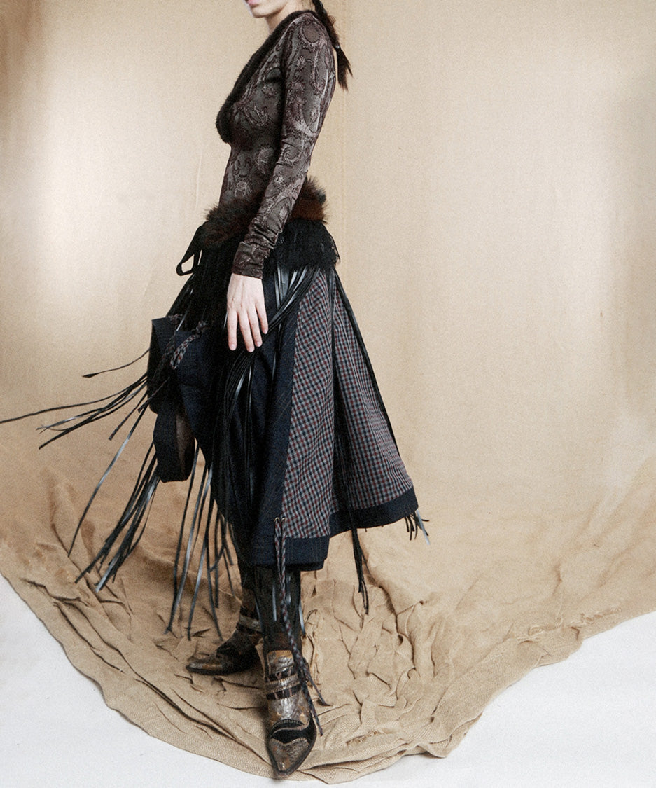 Faux Fur Fringe Wrap Belt