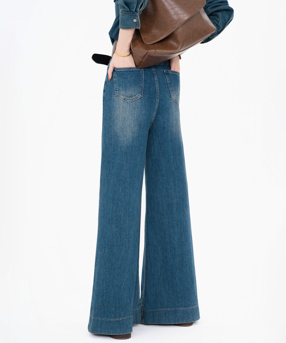 Wide Flare Denim Pants