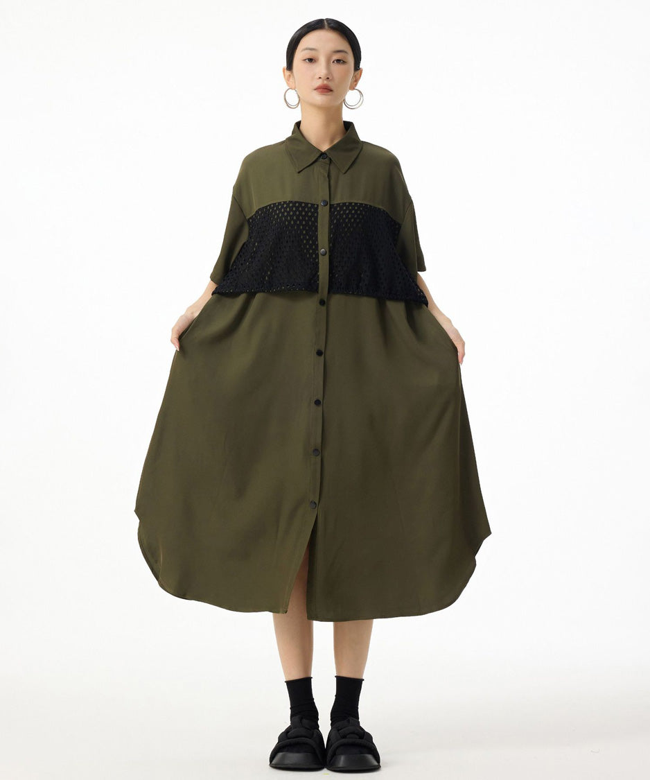 Mesh Layer Flow Dress