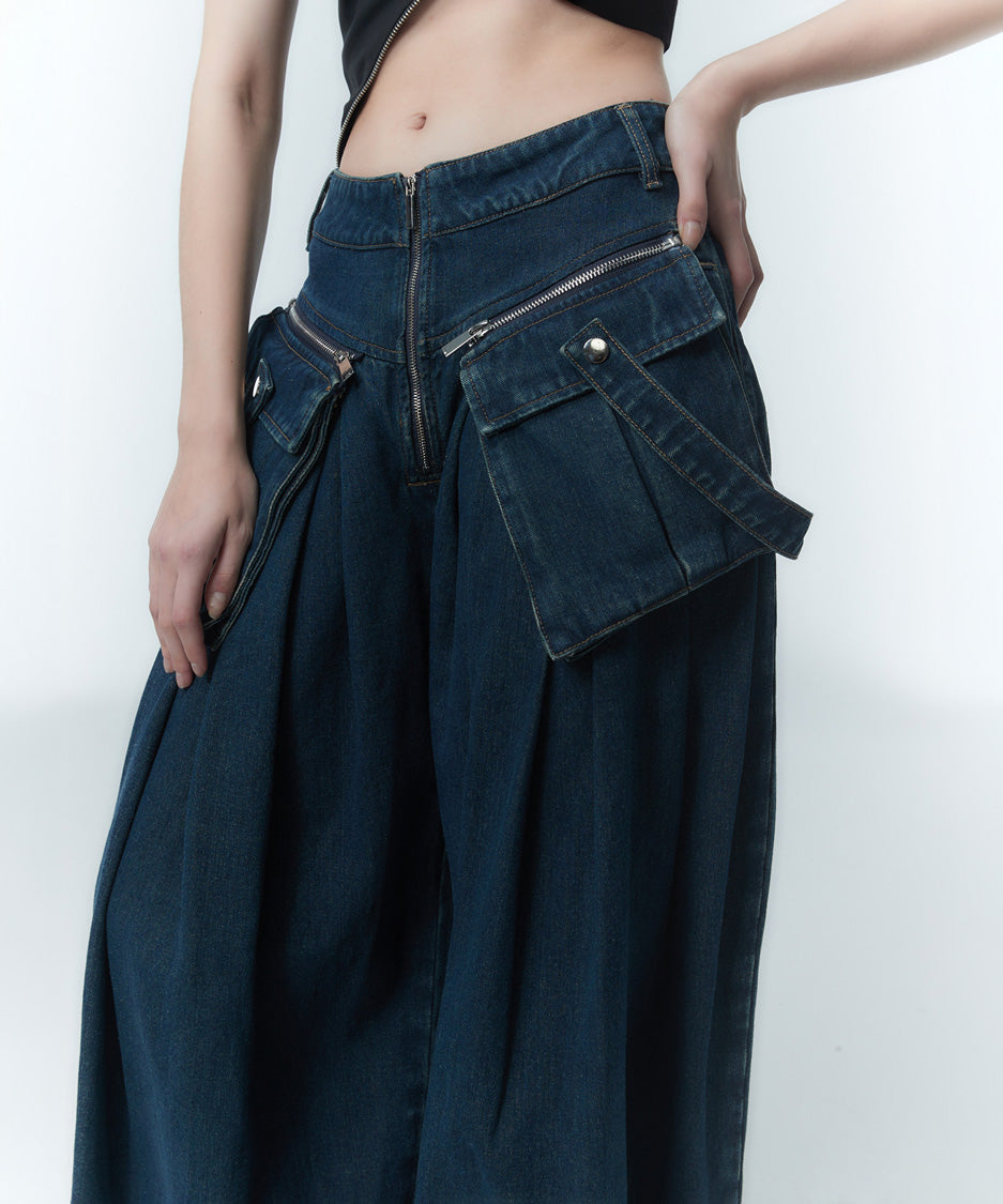 Pocket Layer Curve Pants