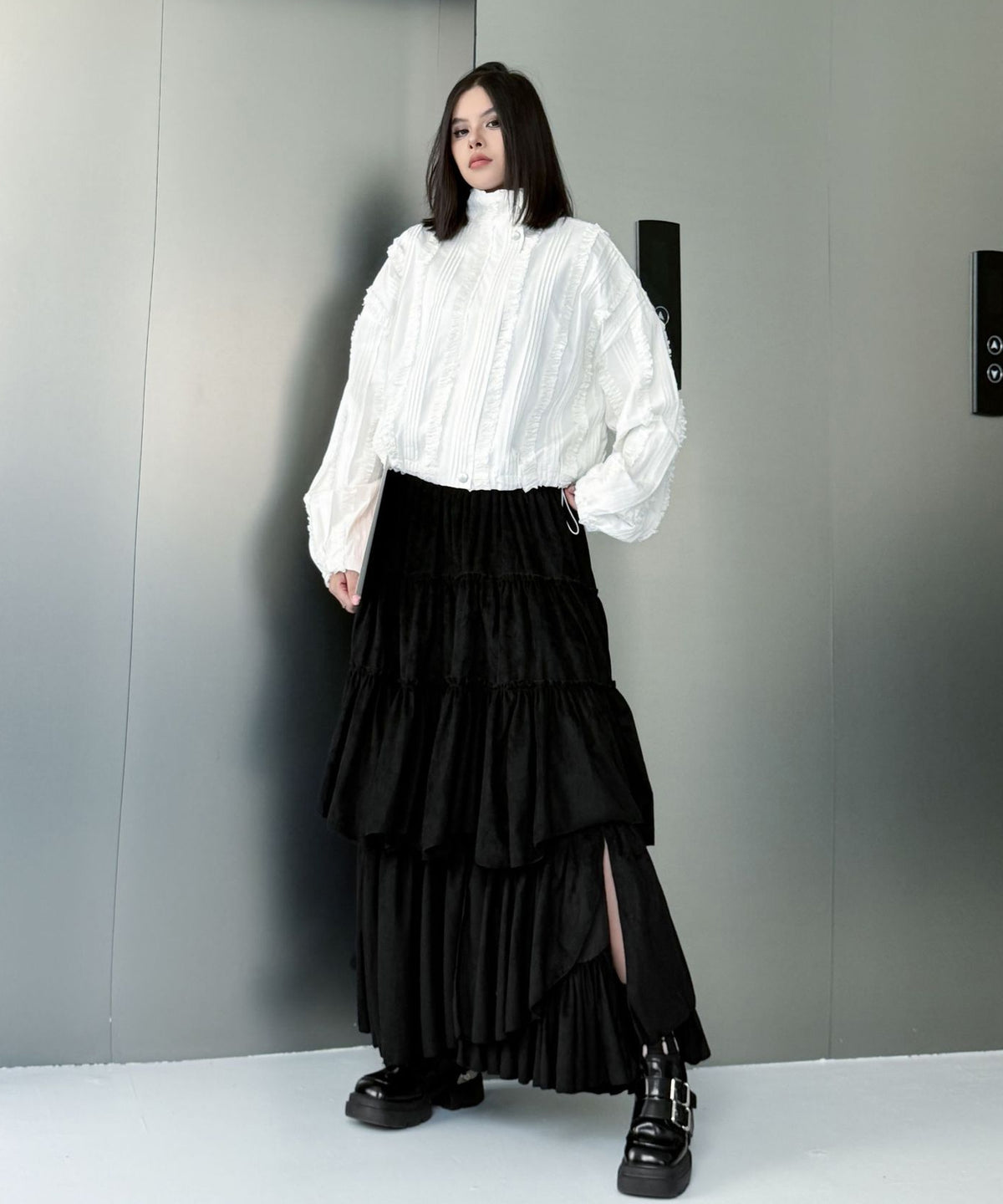 Layered Volume Maxi Skirt