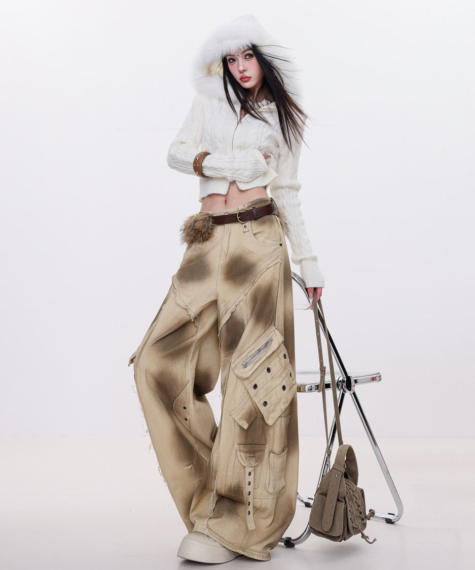 Dust Wash Multi Pocket Wide Pants