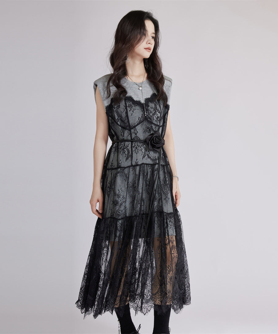 Sheer Black Lace Dress