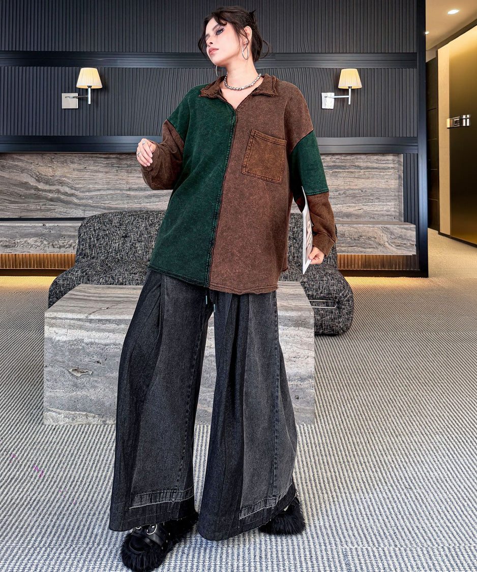 Split Panel Collar Shirt