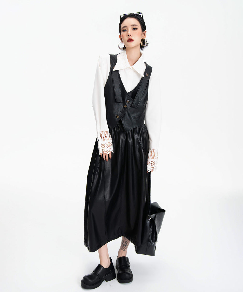 Contrast Button Tailored Vest