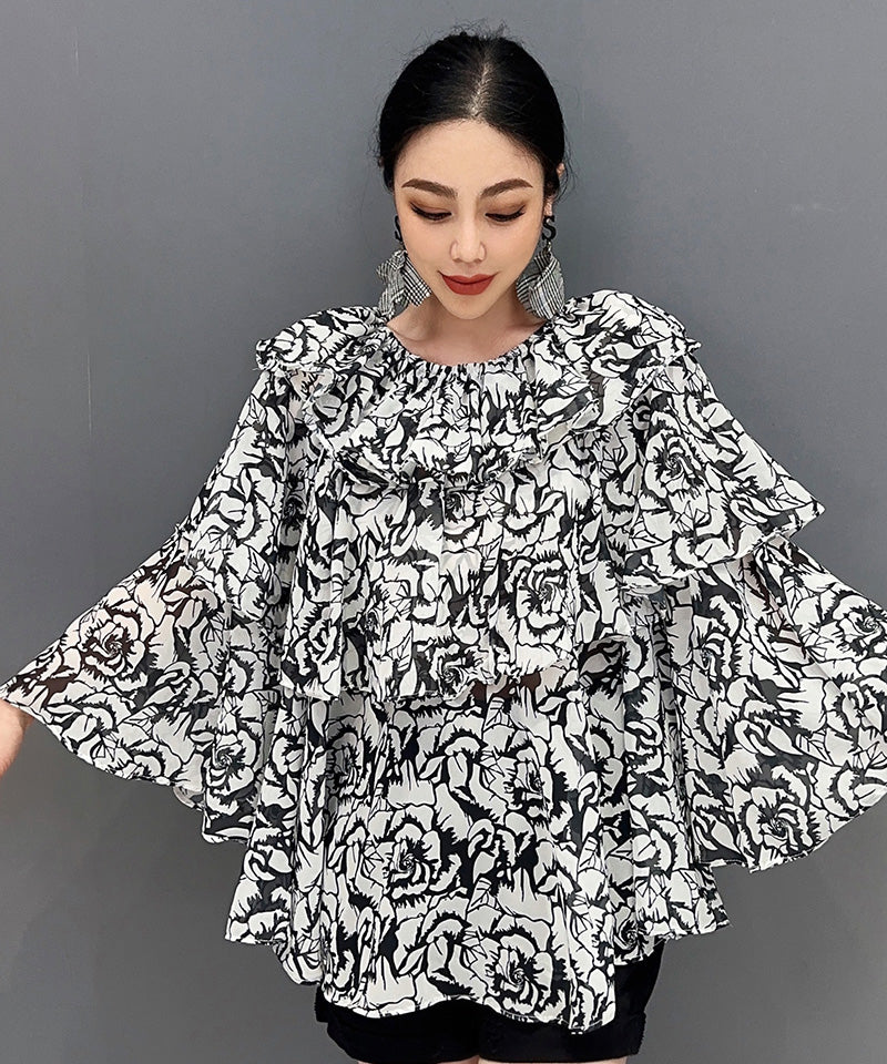 Layered Ruffle Off-Shoulder Top