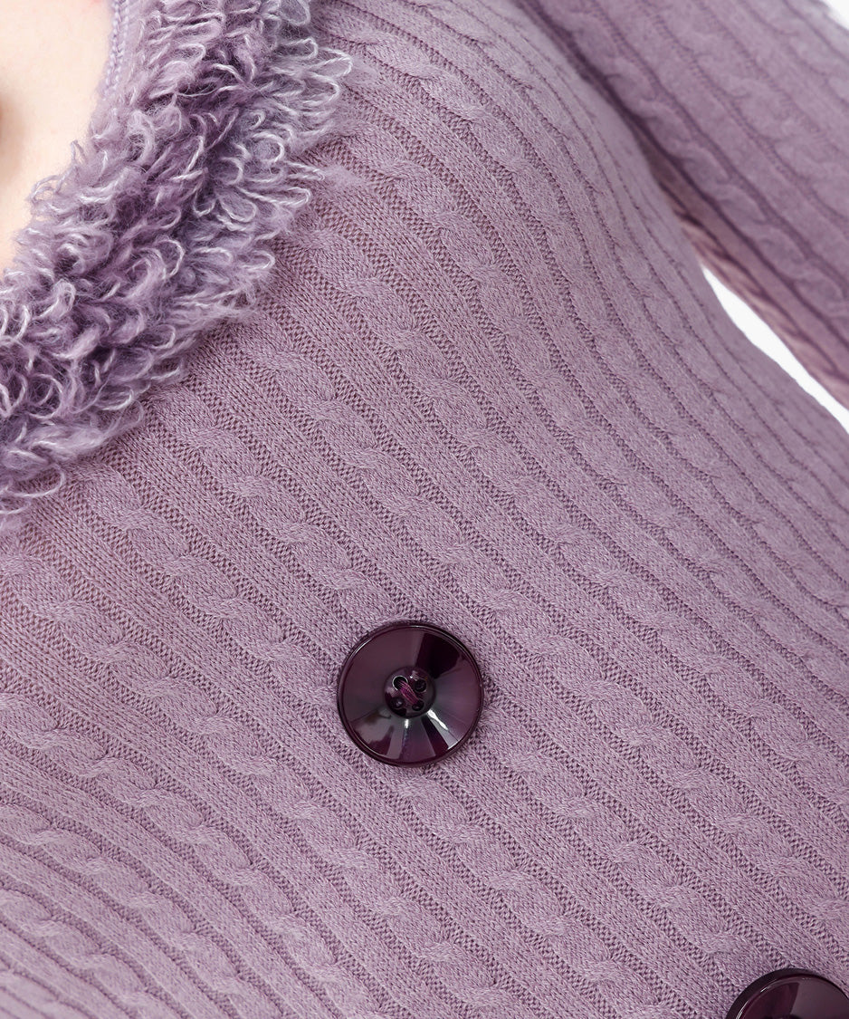 Frill Trim Rib Knit Top