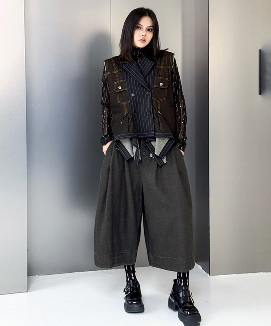Layered Pinstripe Docking Vest