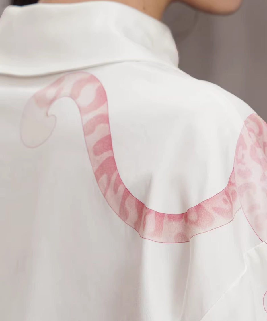 Pink Panther Graphic Collar Blouse
