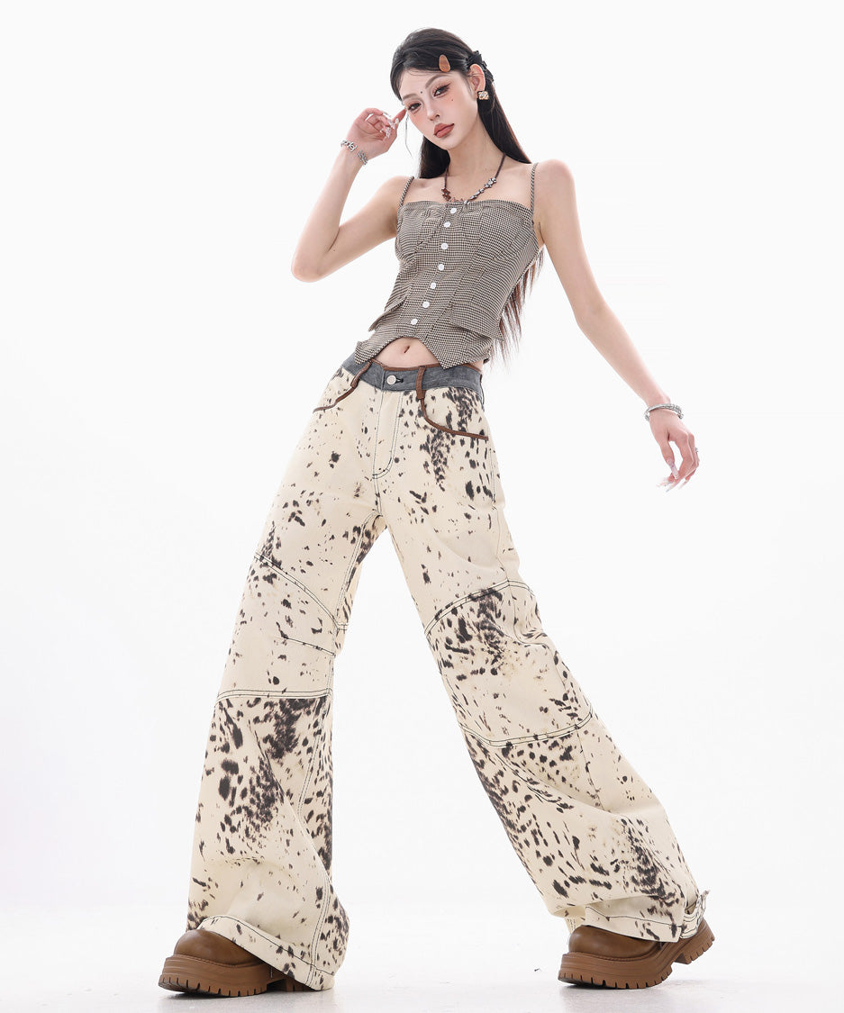 Houndstooth LaceUp Corset Top
