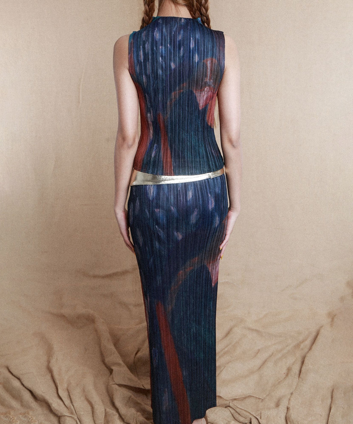 Pleated Art  Skirt