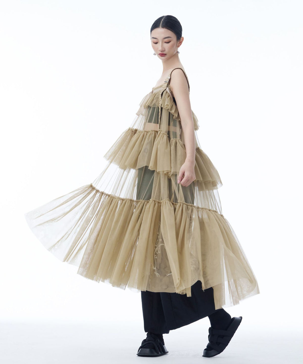 Tulle Tiered Camisole Layer Top