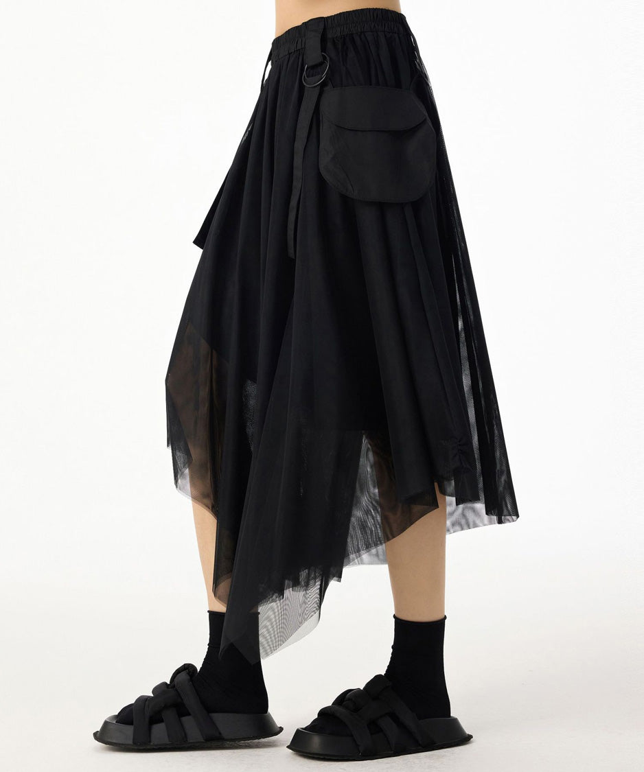Mesh Layer Pocket Skirt